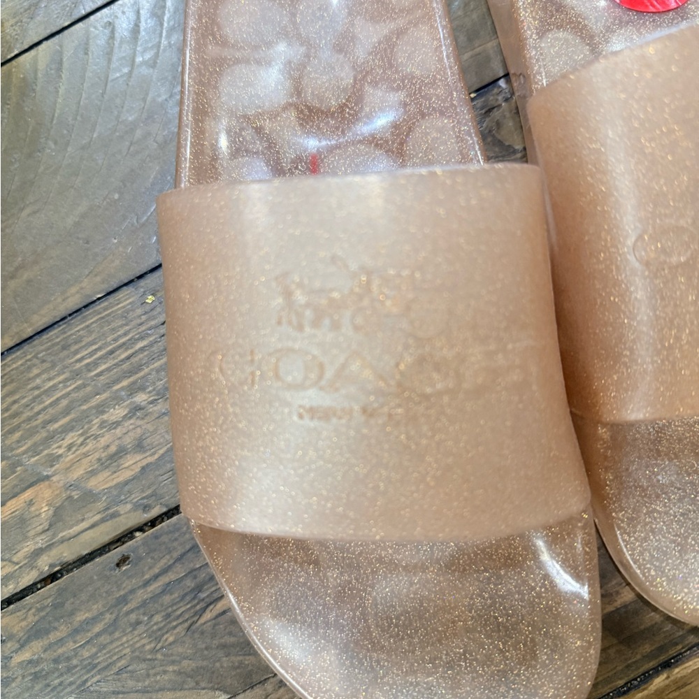 Coach Metallic Rose Gold Slide Sandals for Women - Picture 5 of 5